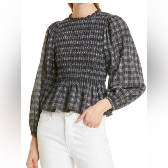 NWOT THE GREAT The Contessa Linen-Blend Top 1 - Picture 4 of 10